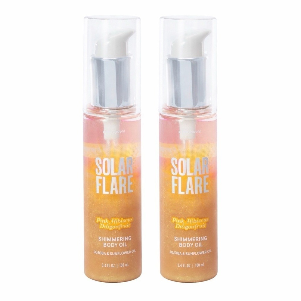 Solar Flare Shimmer Body Oil Pink Hibiscus Dragon Fruit Jojoba & Sunflower 2